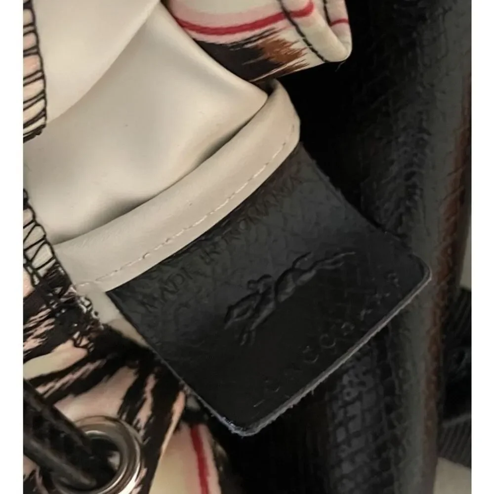 New Longchamp Paris Le Pilage Ivory Ikat Drawstring Backpack
